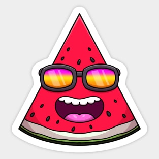 Cool Piece Of Watermelon Cartoon Sticker